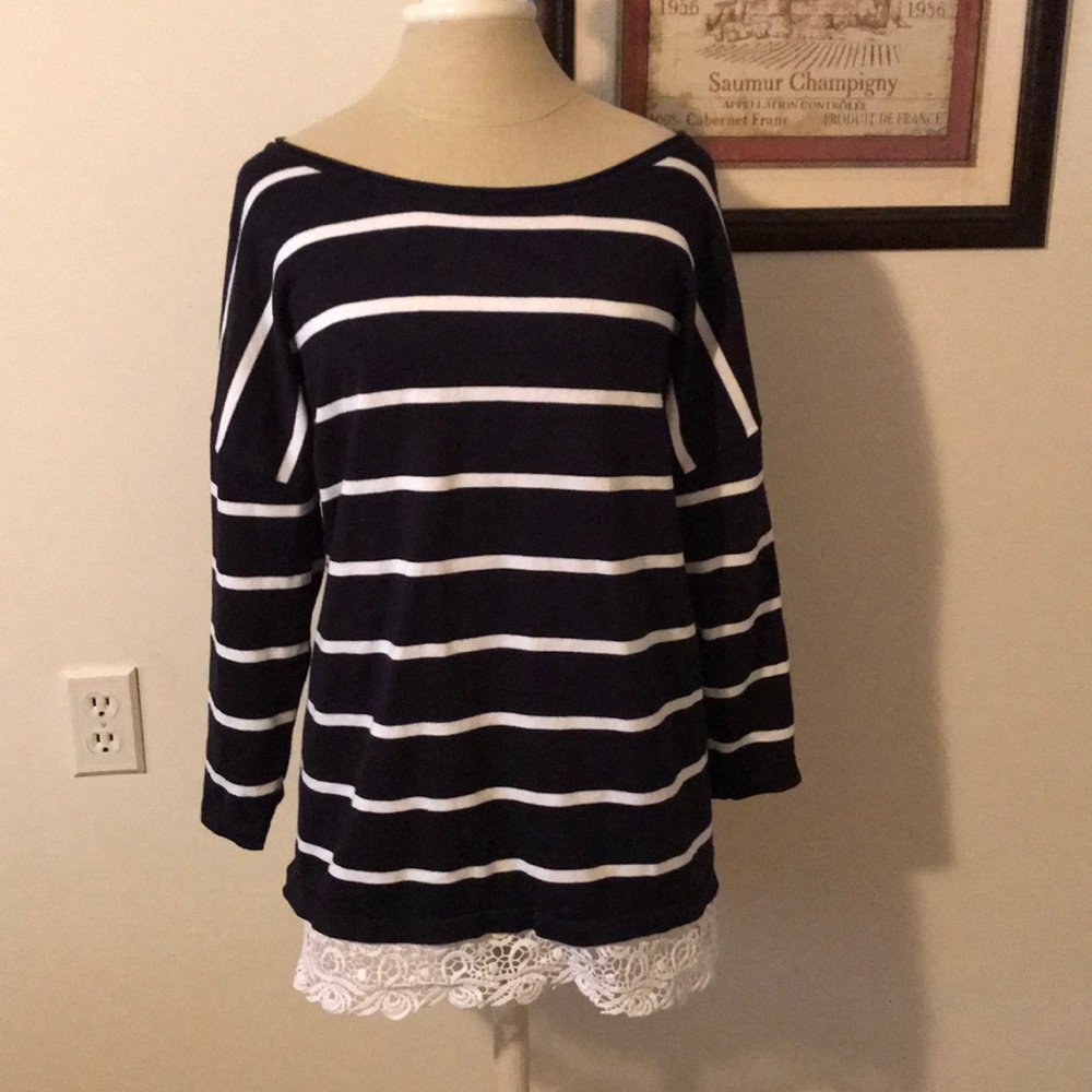 Sweater with Lace trim XL Christopher & Banks